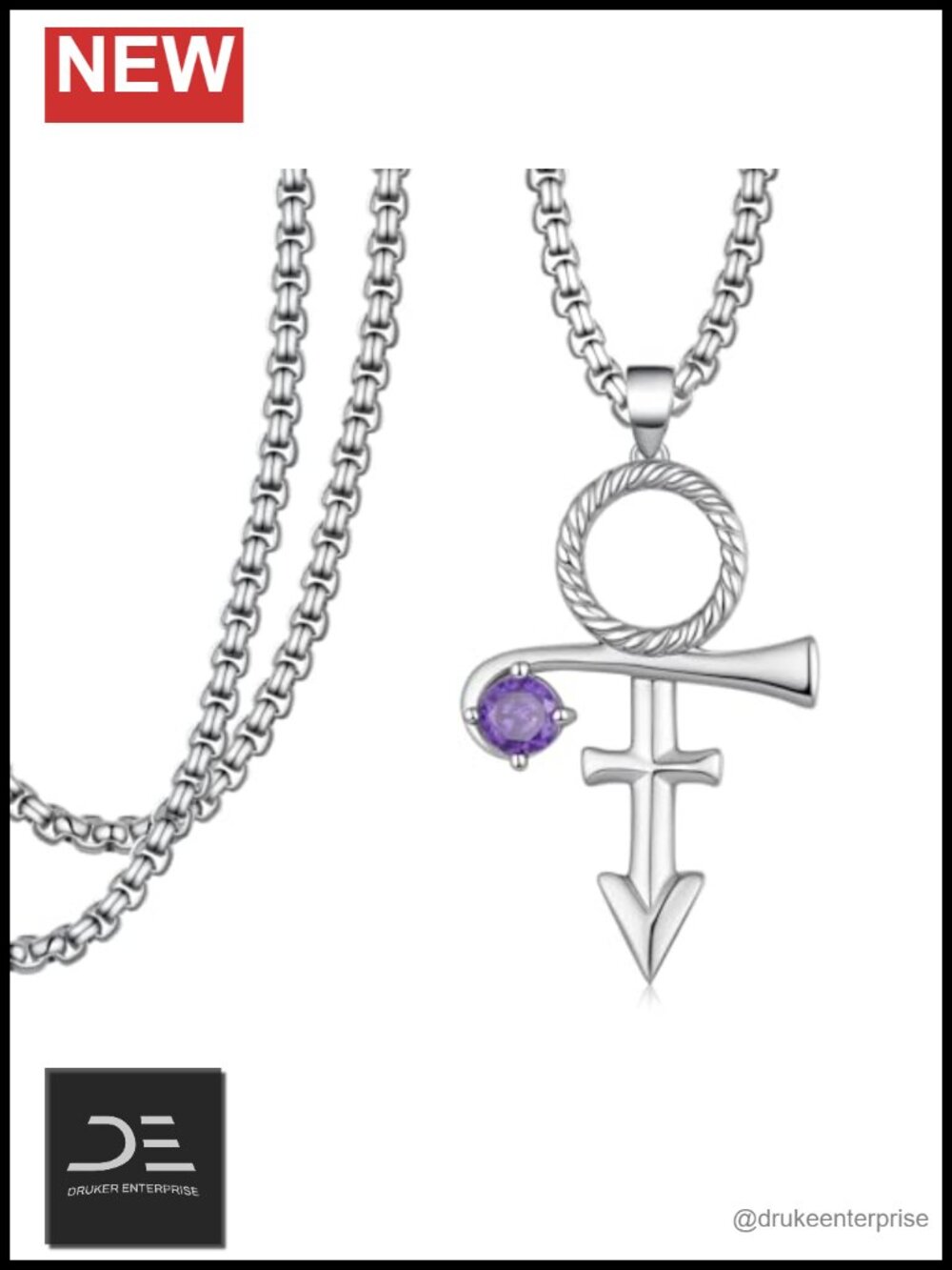 Prince Symbol Pendant Necklace 925 Sterling Silver Music Fan Gift